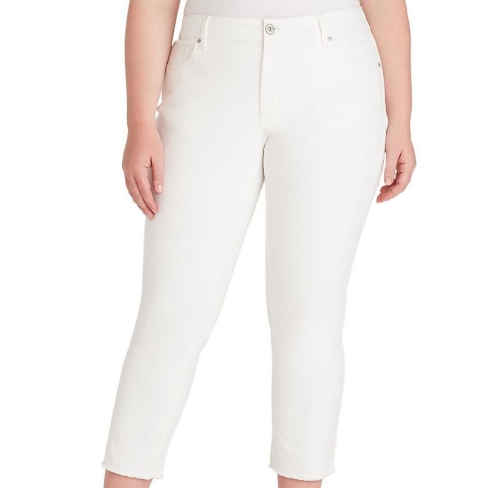 Jessica Simpson White Arrow Straight Jeans